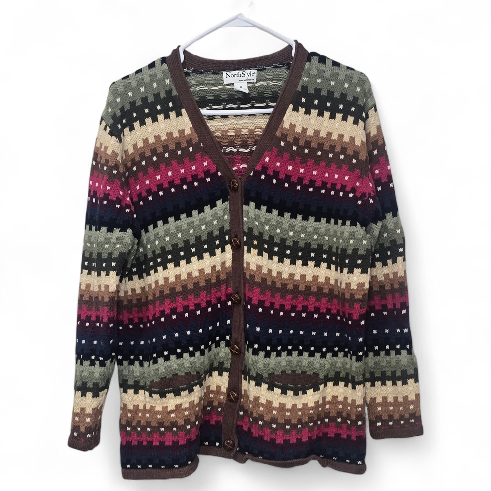 NorthStyle Vintage Striped Cardigan Size XL